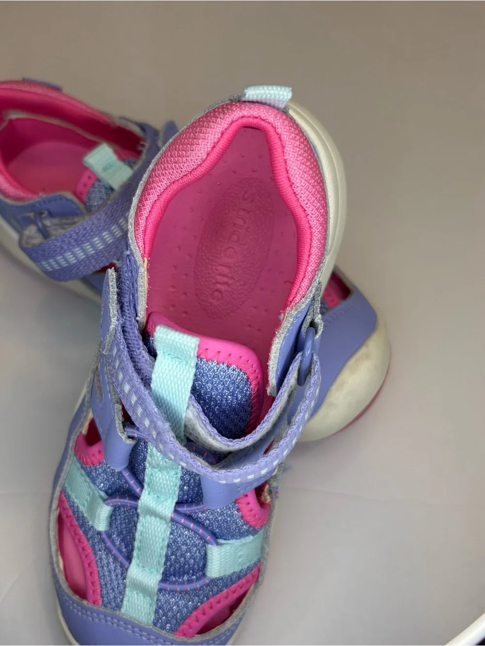 Stride Rite Liam Sandal/Water Shoe - purple/pink/aqua- toddler size 9.5M